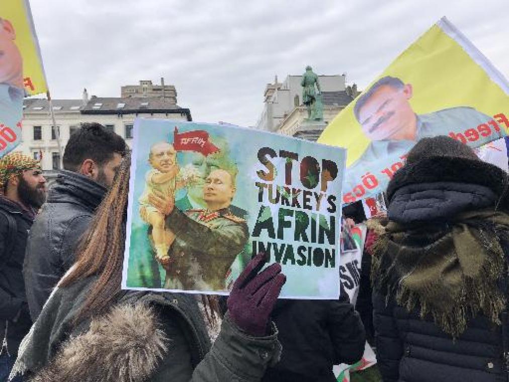 Week lang dagelijkse betogingen van Koerden in Brussel tegen geweld in Afrin