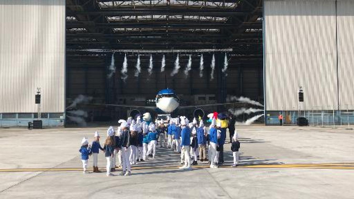 Brussels Airlines stuurt smurfen de lucht in