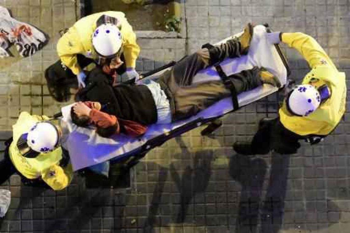 Crisis Catalonië - Woelige betoging van Catalanen in Barcelona na arrestatie Puigdemont