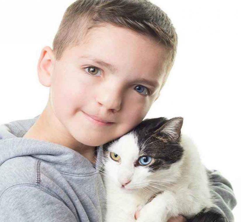 Gepeste jongen krijgt asielkat die net zo bijzonder is als hij