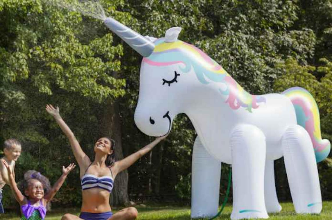 Enorme tuinsproeier zorgt gegarandeerd voor veel waterpret