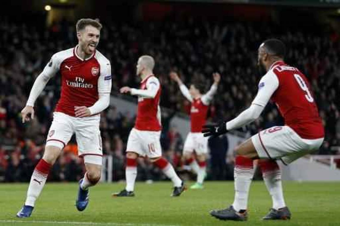 Europa League - Thuiszeges voor Arsenal, Atletico Madrid, Lazio en Leipzig in kwartfinales