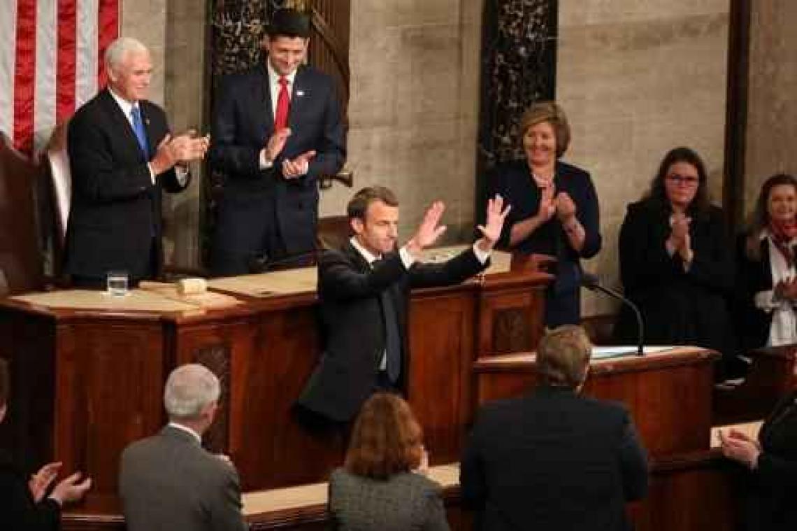 Macron pleit in Amerikaans Congres voor internationale samenwerking