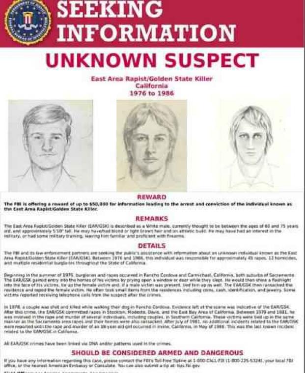 Verdachte voor seriemoorden van 'Golden State Killer' aangehouden