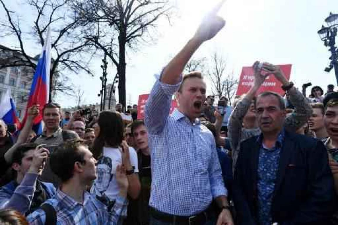 Oppositielieder Navalny bij demonstratie in Moskou opgepakt