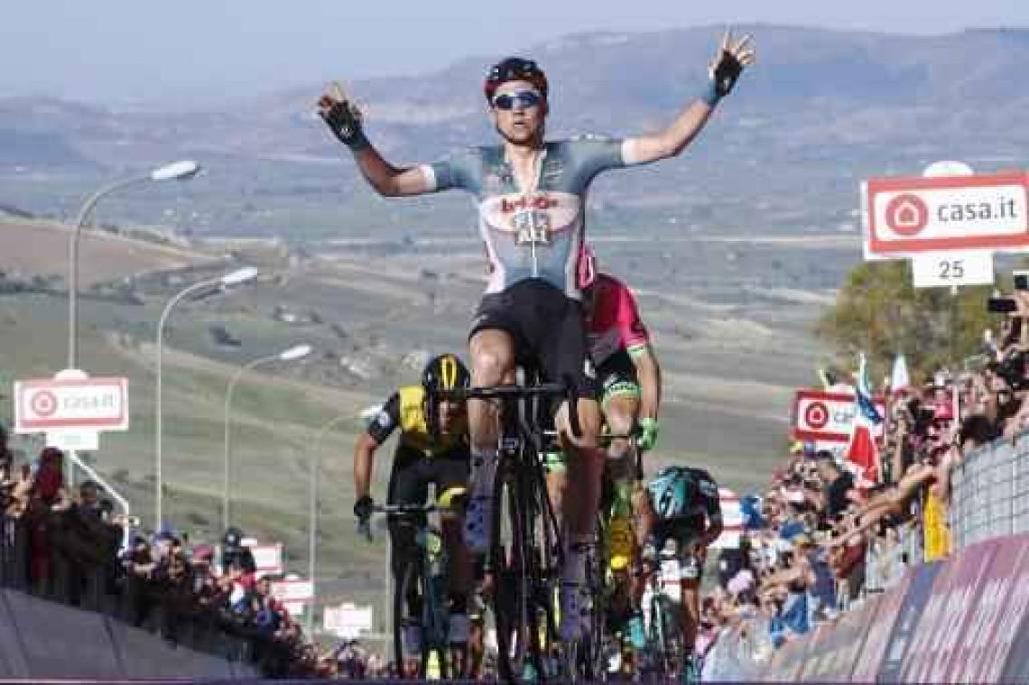 Tim Wellens sprint snelst bergop in de Giro