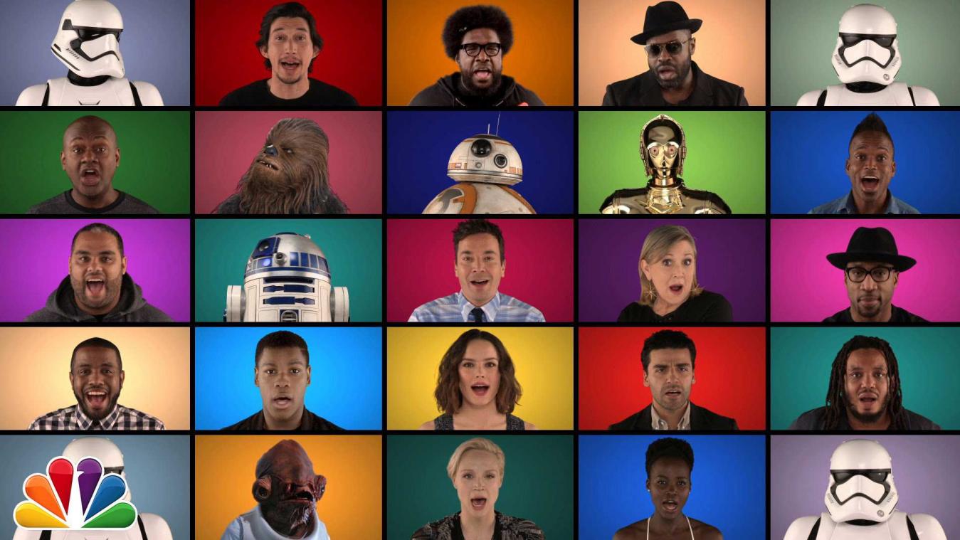 Cast 'Star Wars' zingt soundtrack a capella