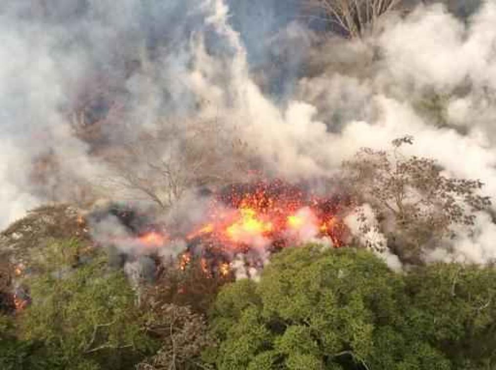Vulkaan Kilauea uitgebarsten op Hawaï