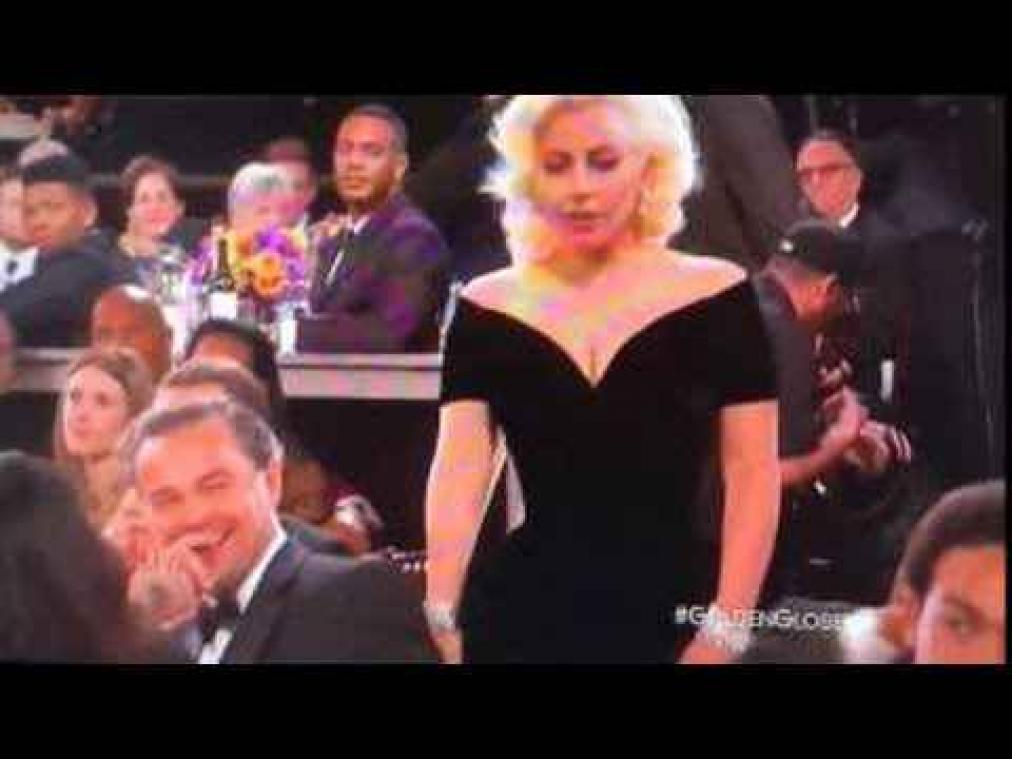 Botsing Lady Gaga en Leonardo DiCaprio is hét moment van de Golden Globes
