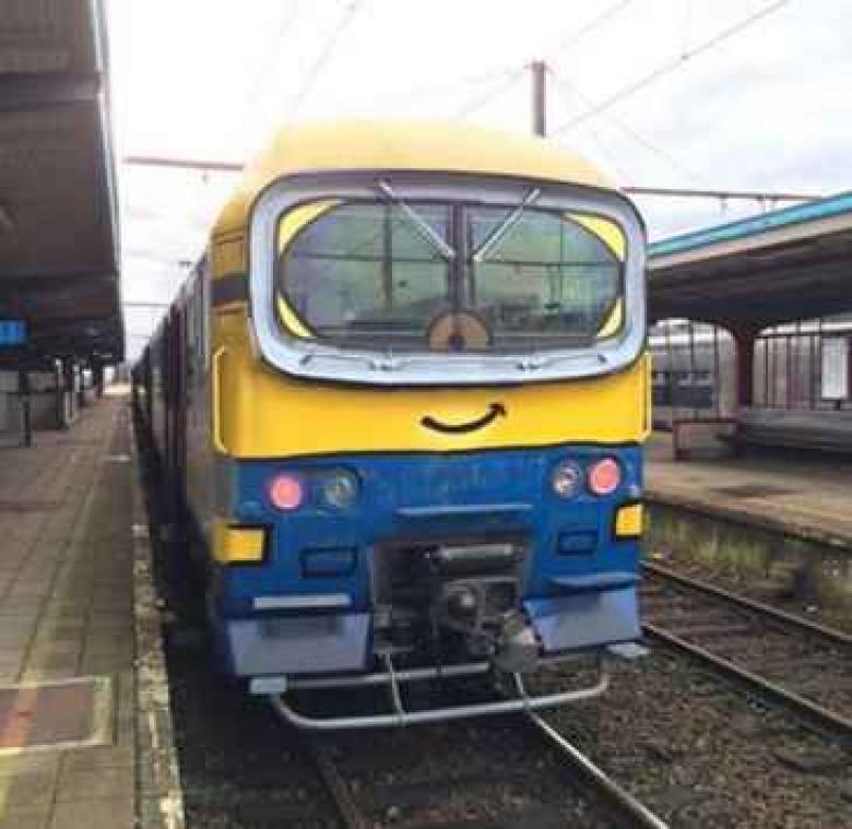 Trein omgetoverd tot Minion'