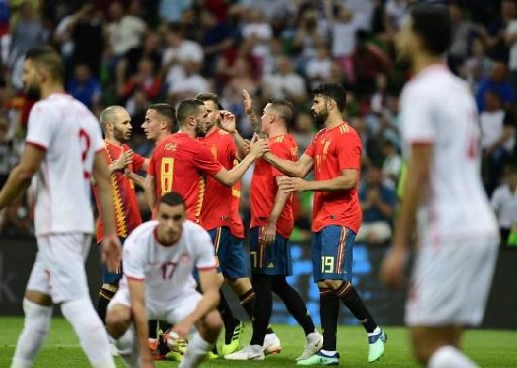 WK 2018 - Spanje wint met het kleinste veschil van Belgiës tegenstander Tunesië