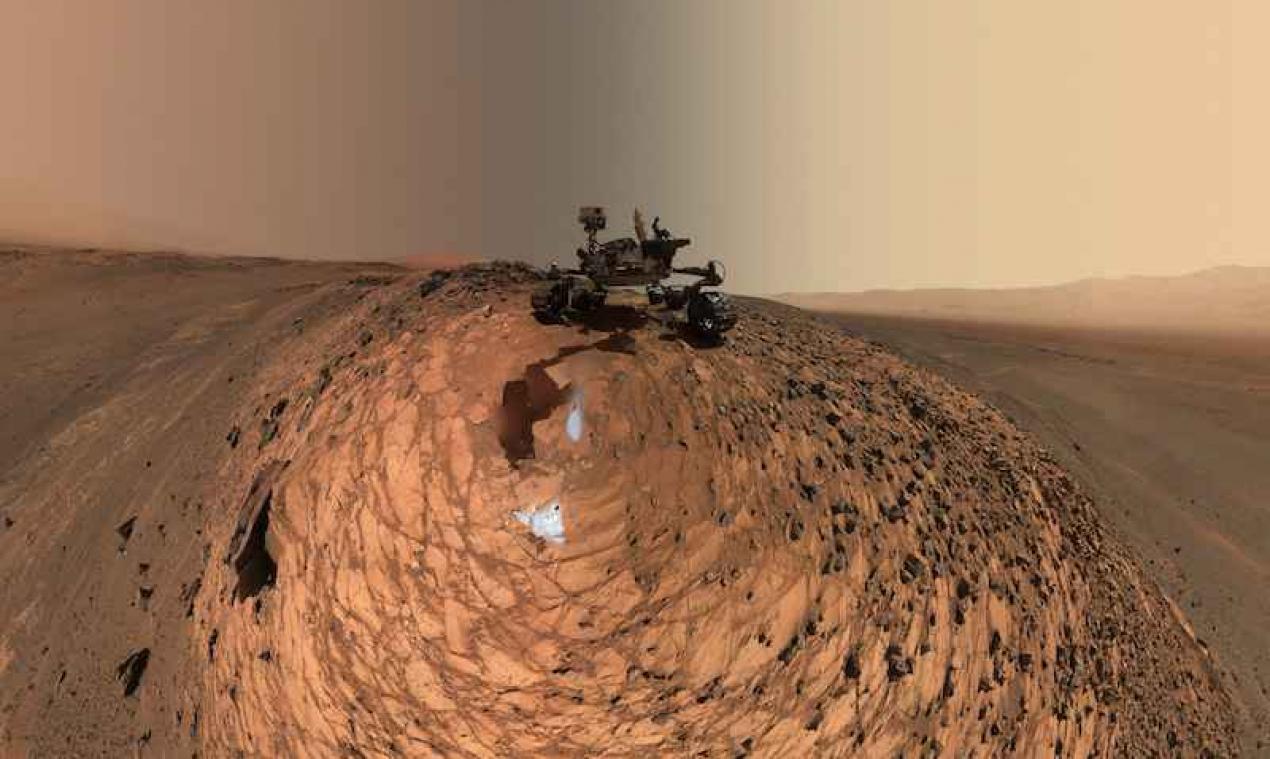 Curiosity stuurt selfie vanop Mars