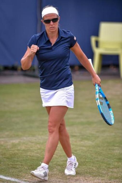 Wimbledon - Kirsten Flipkens plaatst zich voor tweede ronde