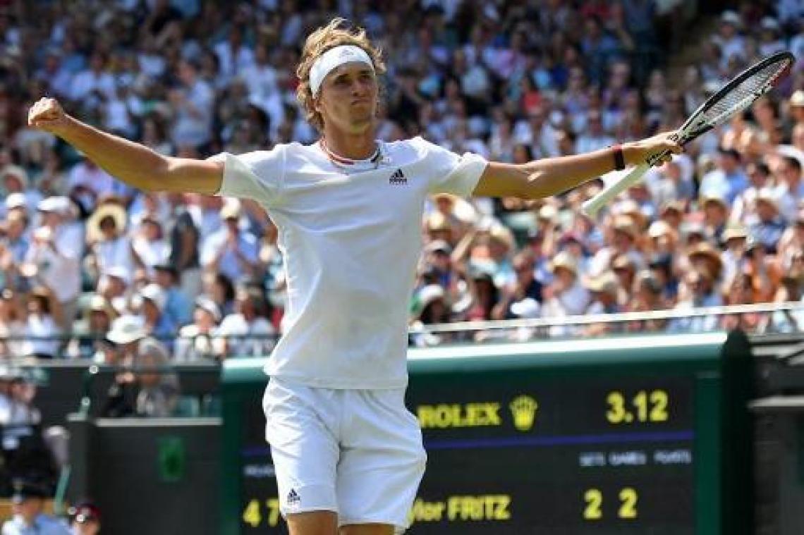 Wimbledon - Alexander Zverev stoot door na vijfsetter