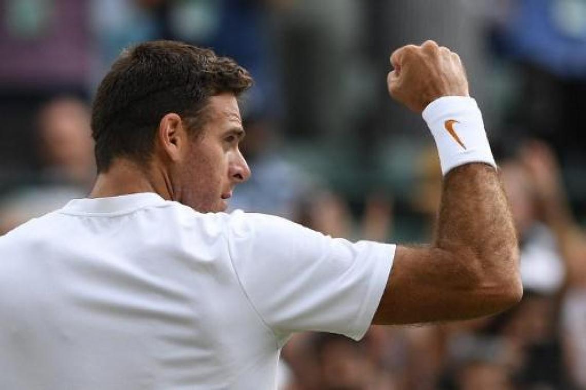 Del Potro naar achtste finales van Wimbledon