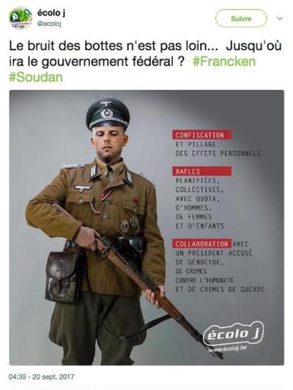 Parket seponeert klacht Francken tegen nazi-afbeelding