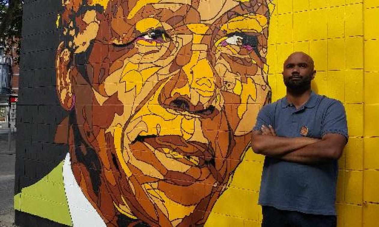 Fresco ter ere van Nelson Mandela in Luik