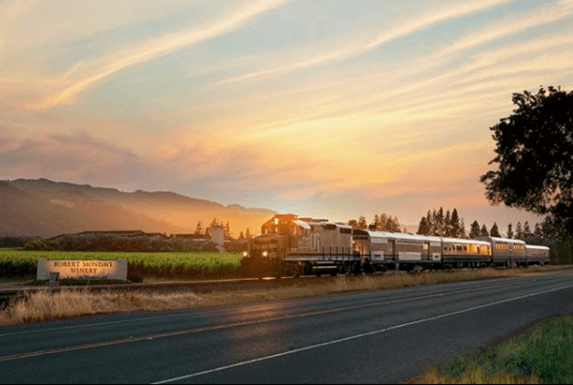 Deze wijntrein brengt je langs de wijngaarden van California