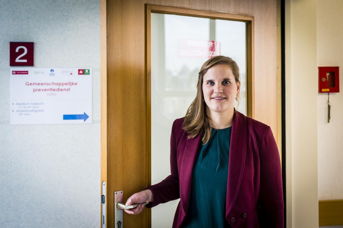 Katrien Callewaert zorgt ervoor dat iedereen veilig werkt