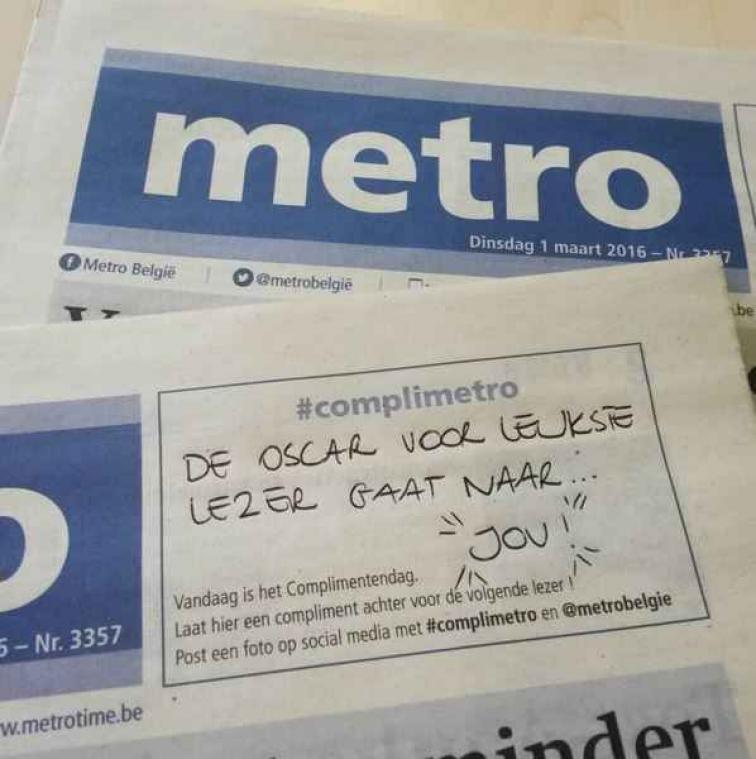Metrolezers strooien met complimenten