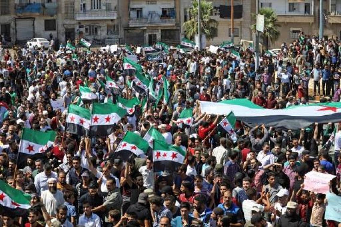 Grote betoging in Idlib tegen verwacht militair offensief