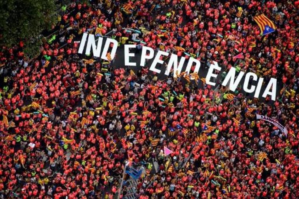 Bijna miljoen separatisten manifesteert in Barcelona