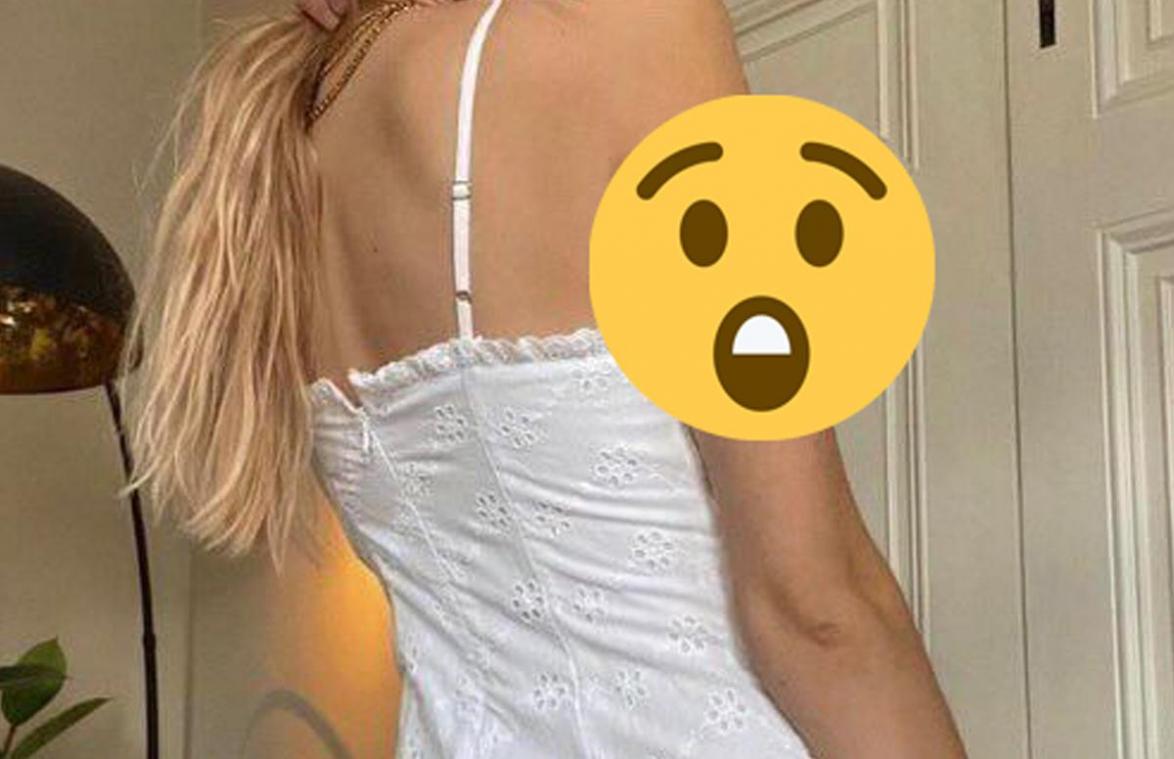 Vrouw die outfit probeert te verkopen, lijkt iets te veel te tonen: «Is dat haar borst?» (foto)
