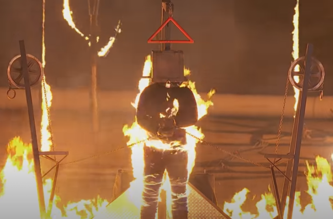 Goodwin tijdens een andere stunt in ‘America’s Got Talent’.
