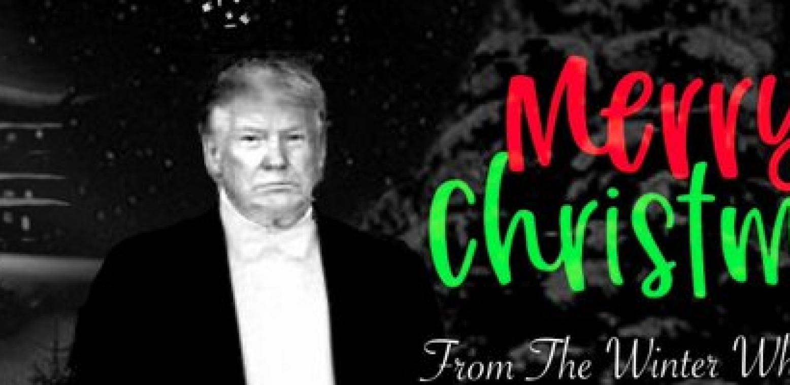 Kerstkaartje waarop Donald Trump poseert als ejaculerende penis gaat viraal