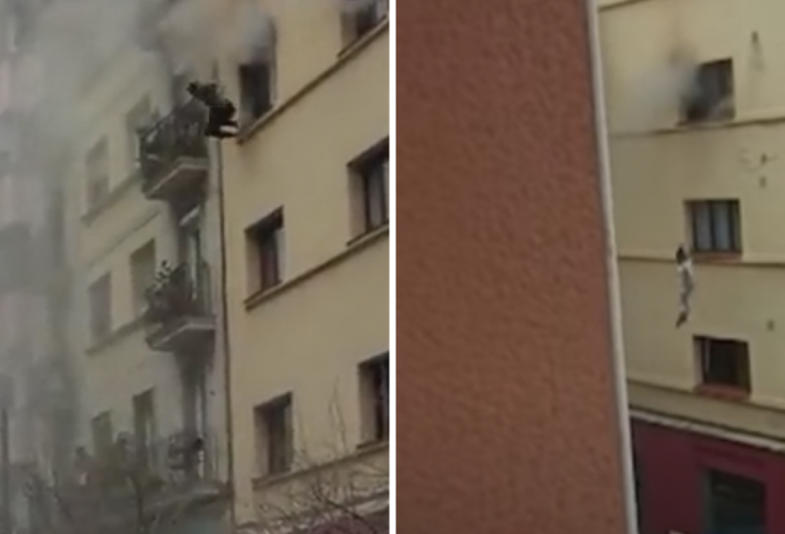 Hallucinante beelden: hotelgasten springen uit raam bij grote brand (video)