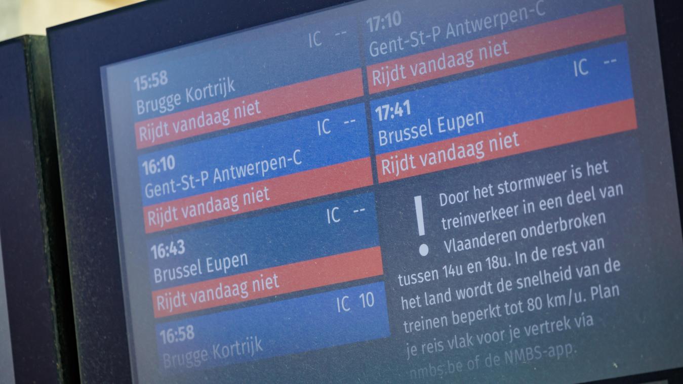 STORMWEER. «Snelheid treinen zal indien nodig beperkt worden in kustgebied»