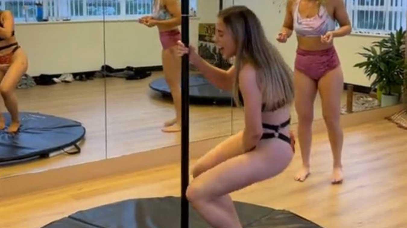 Vrouw bewijst dat paaldansen best pijnlijk kan zijn ‘daar beneden’: «Hilarisch!» (video)