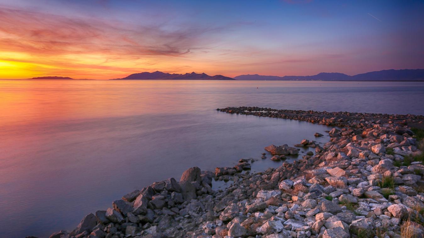 Great Salt Lake in Utah op laagste niveau ooit