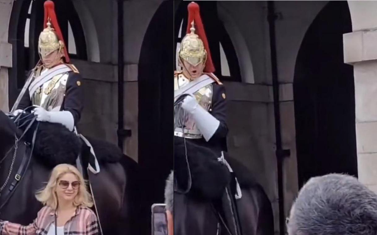 Lid van Queen’s guard brult naar toerist die zijn paard aanraakt: «Haar verdiende loon» (video)