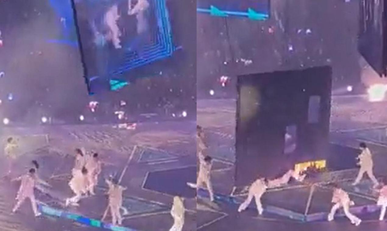 HORROR. Gigantisch scherm verplettert lid van boyband, Hongkong start onderzoek