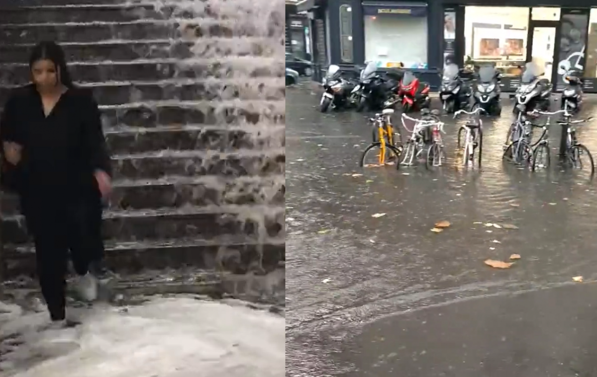 IN BEELD. Ongezien onweer zet straten en metrostations van Parijs blank