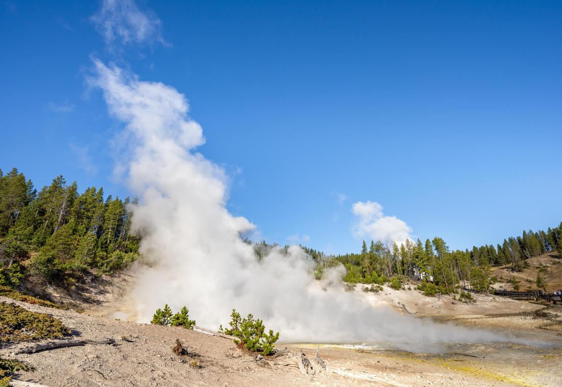 Voet in schoen gevonden in heetwaterbron Yellowstone