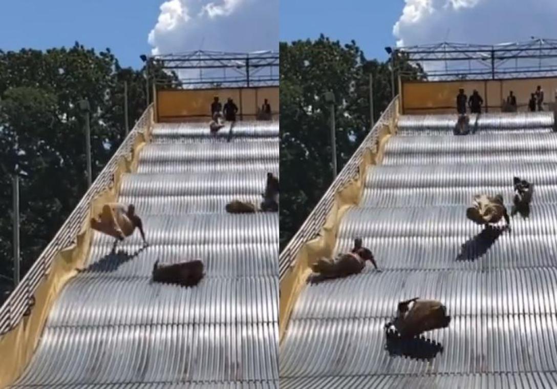 Detroit moet gigantische glijbaan sluiten nadat kinderen ervan gekatapulteerd worden (video)