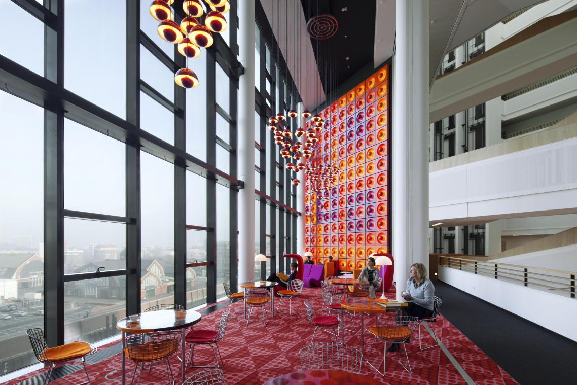 Spiegel Publishing House building on Ericusspitze, canteen, HafenCity, Hamburg, Hamburg, Germany, Europe