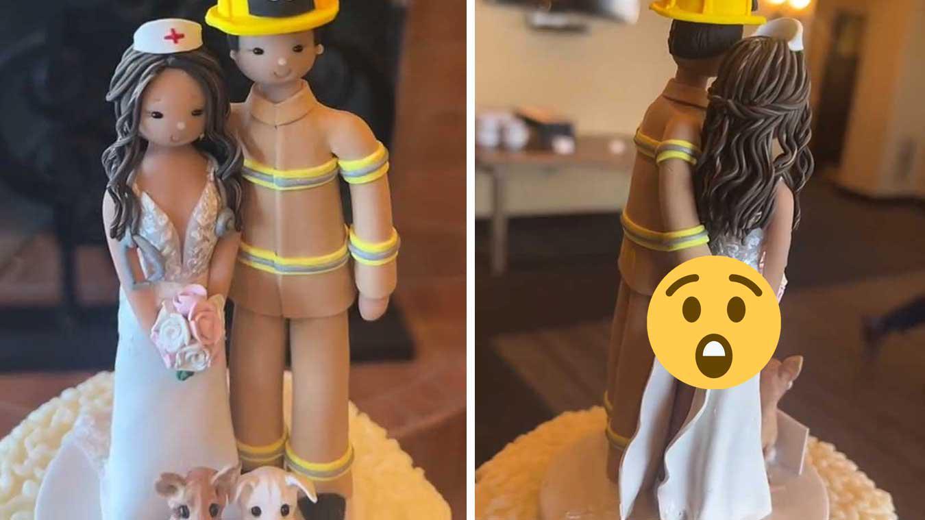 Ophef over pikant detail op bruidstaart: «Oh mijn God, NEE!» (foto)