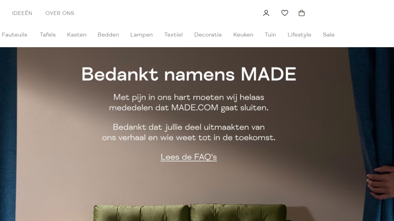 OH NEE. Populaire meubelwinkel Made failliet