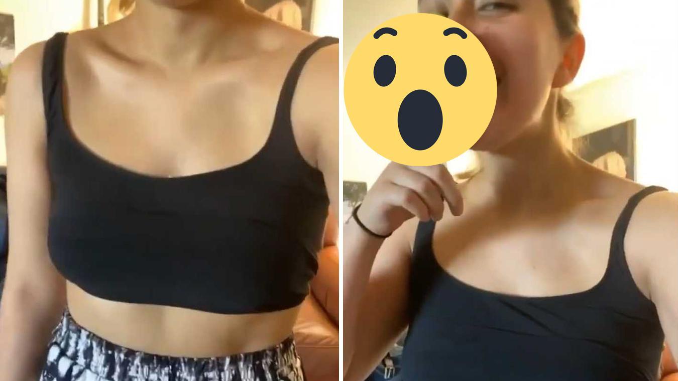 Vrouw poseert voor camera wanneer er plots een dier uit haar topje kruipt: «Je bent zo gek!» (video)