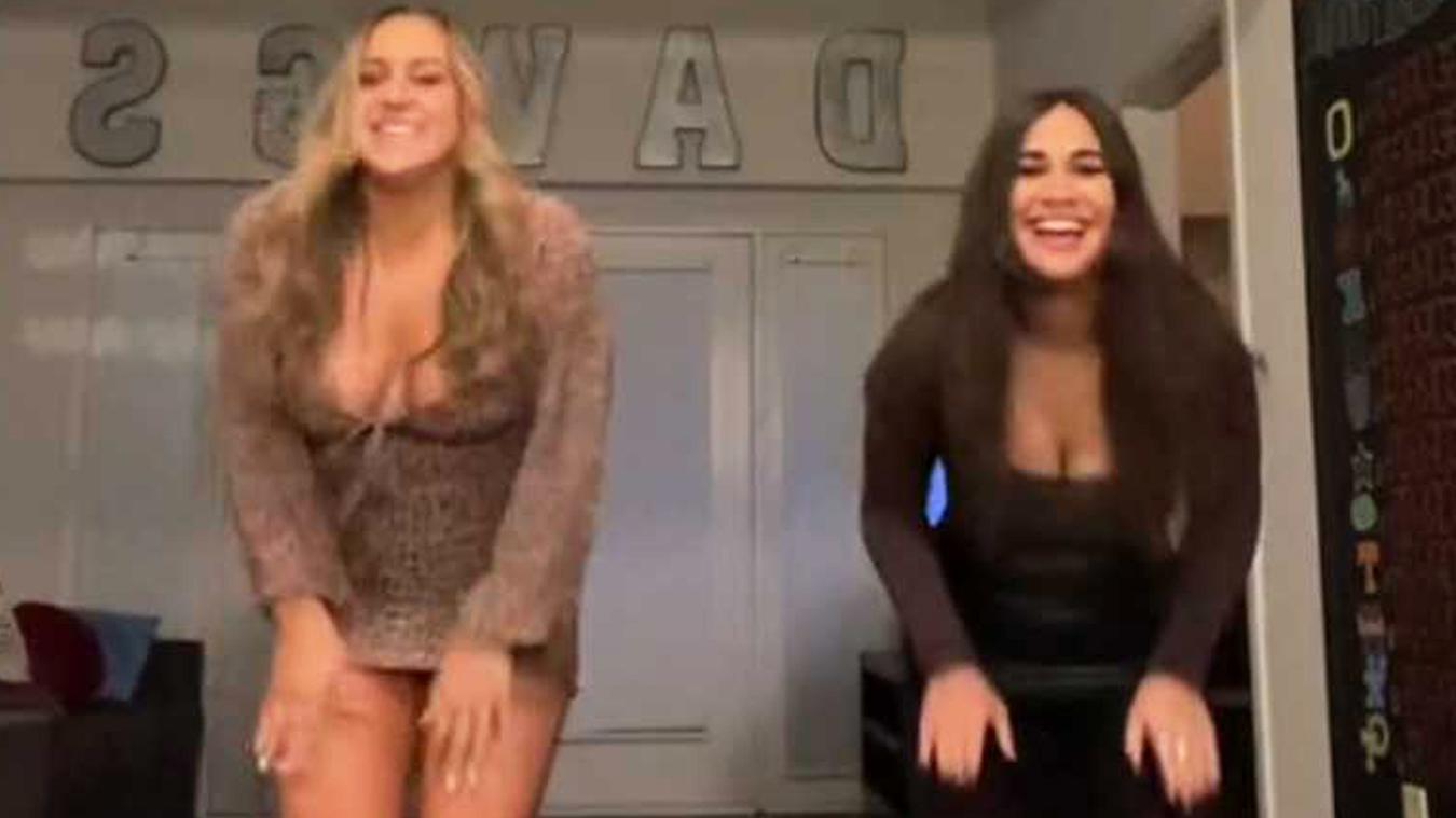 Influencer doet dansje, maar dan springt haar outfit per ongeluk open... (video)