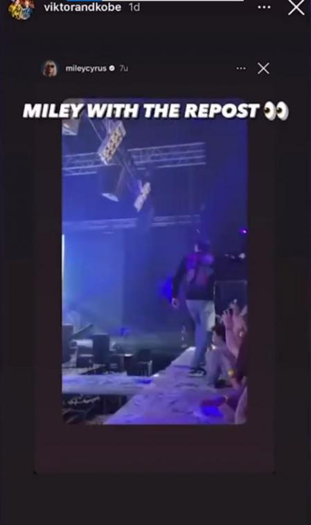 Gespot: Viktor Verhulst en Kobe Ilsen op de Instagram van Miley Cyrus
