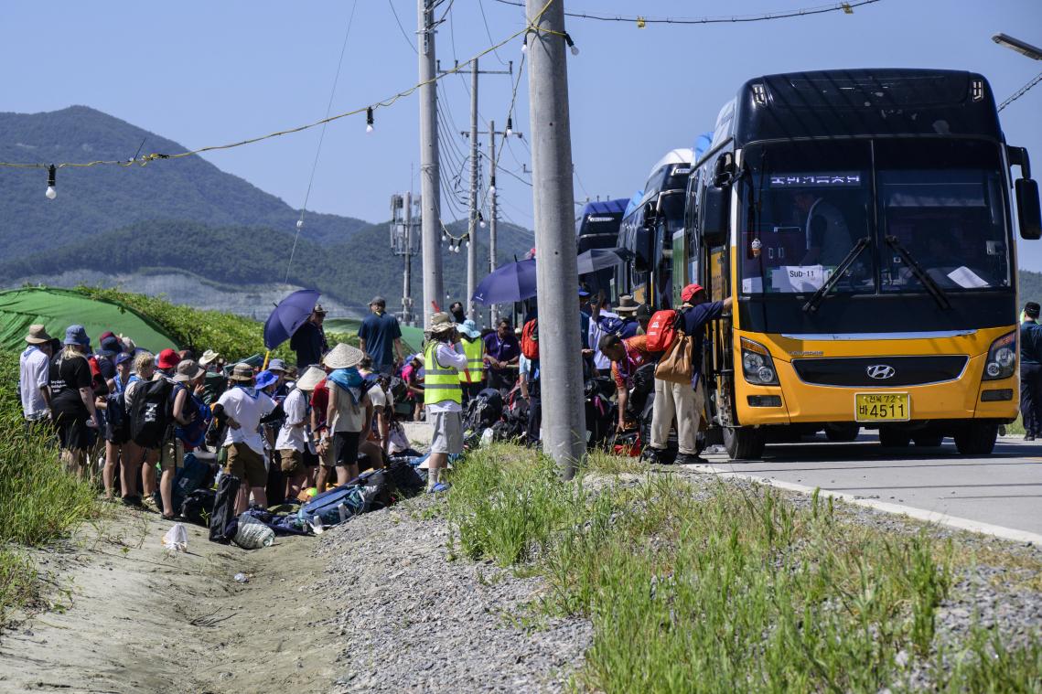 World Scout Jamboree: Zuid-Korea start evacuatie met 1.000 bussen