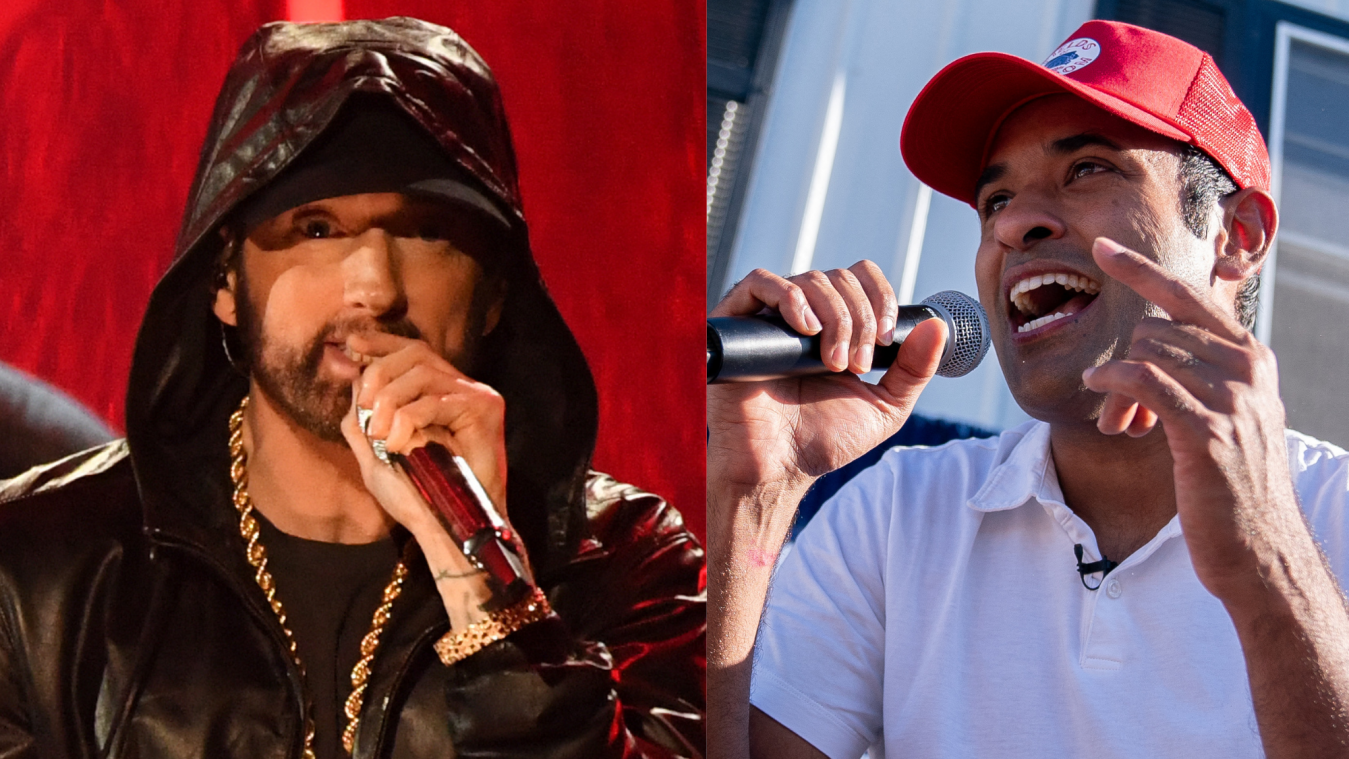 Eminem vraagt Republikeinse kandidaat te stoppen met het rappen van zijn liedjes (video)