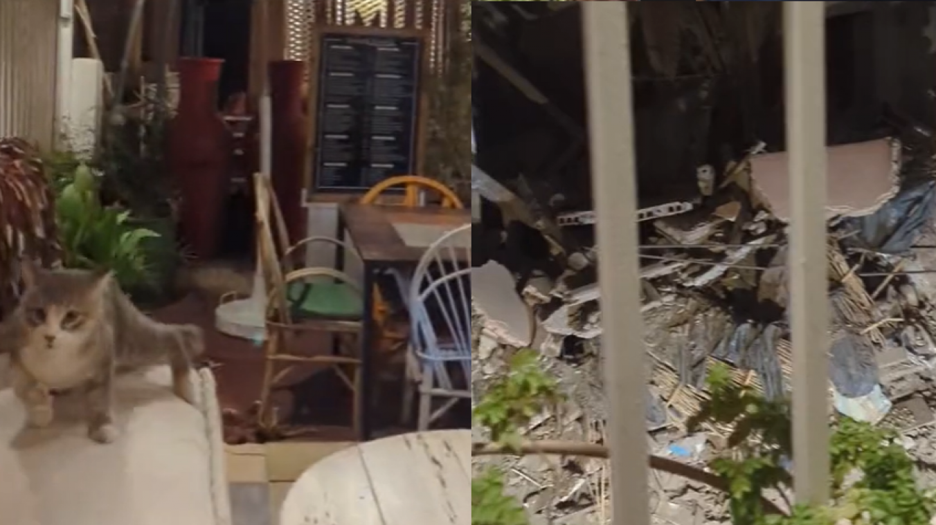Video toont moment waarop aardbeving toeslaat in restaurant in Marrakesh