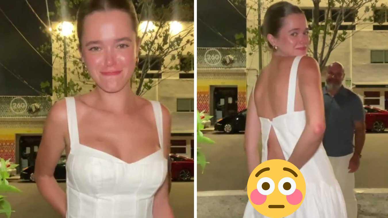 Vrouw gaat uit eten, maar beseft nadien dat haar jurk achteraan losgekomen is: «Oh nee, je droeg geen ondergoed!»