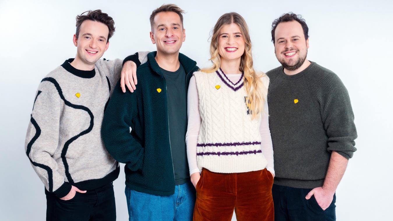 Eva De Roo, Sander Gillis, Sam De Bruyn en Robin Keyaert gaan De Warmste Week presenteren