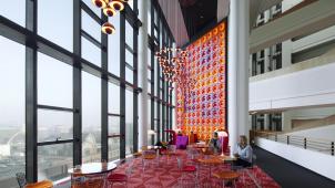 Spiegel Publishing House building on Ericusspitze, canteen, HafenCity, Hamburg, Hamburg, Germany, Europe